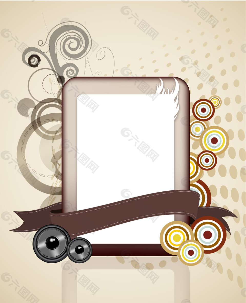 几何边框圆形背景