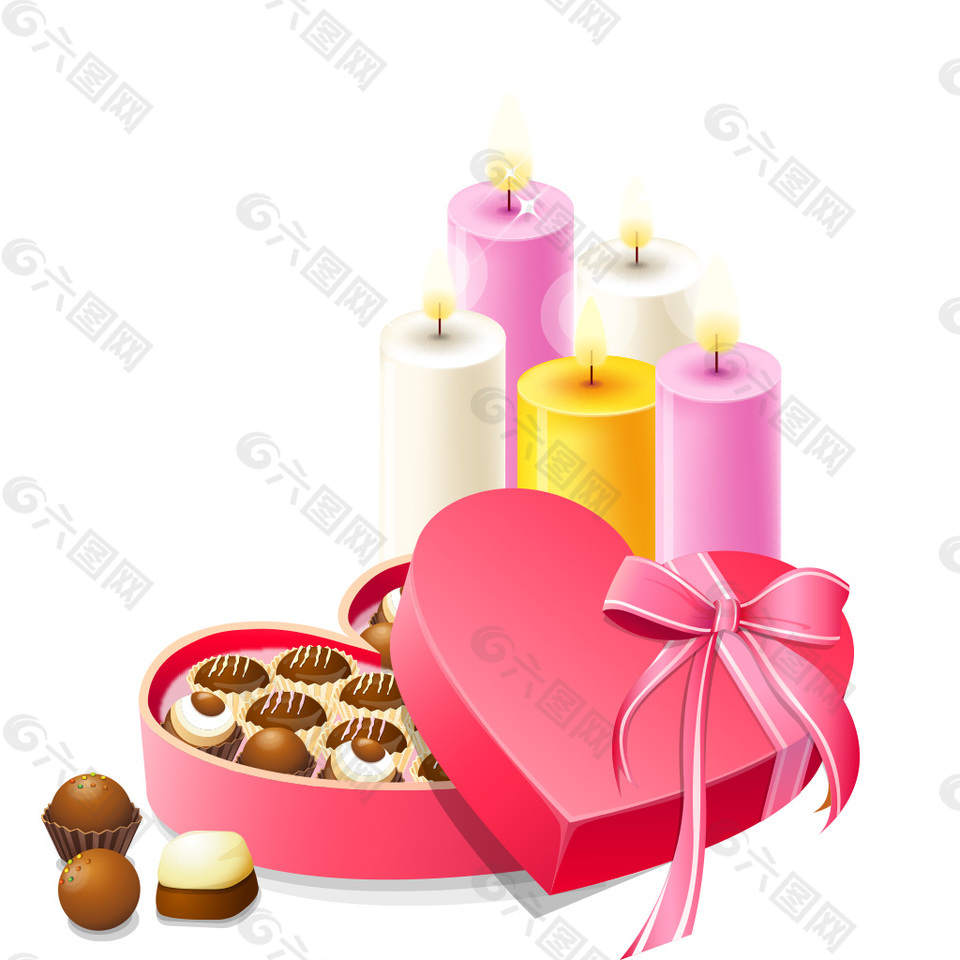 浪漫爱情蜡烛元素