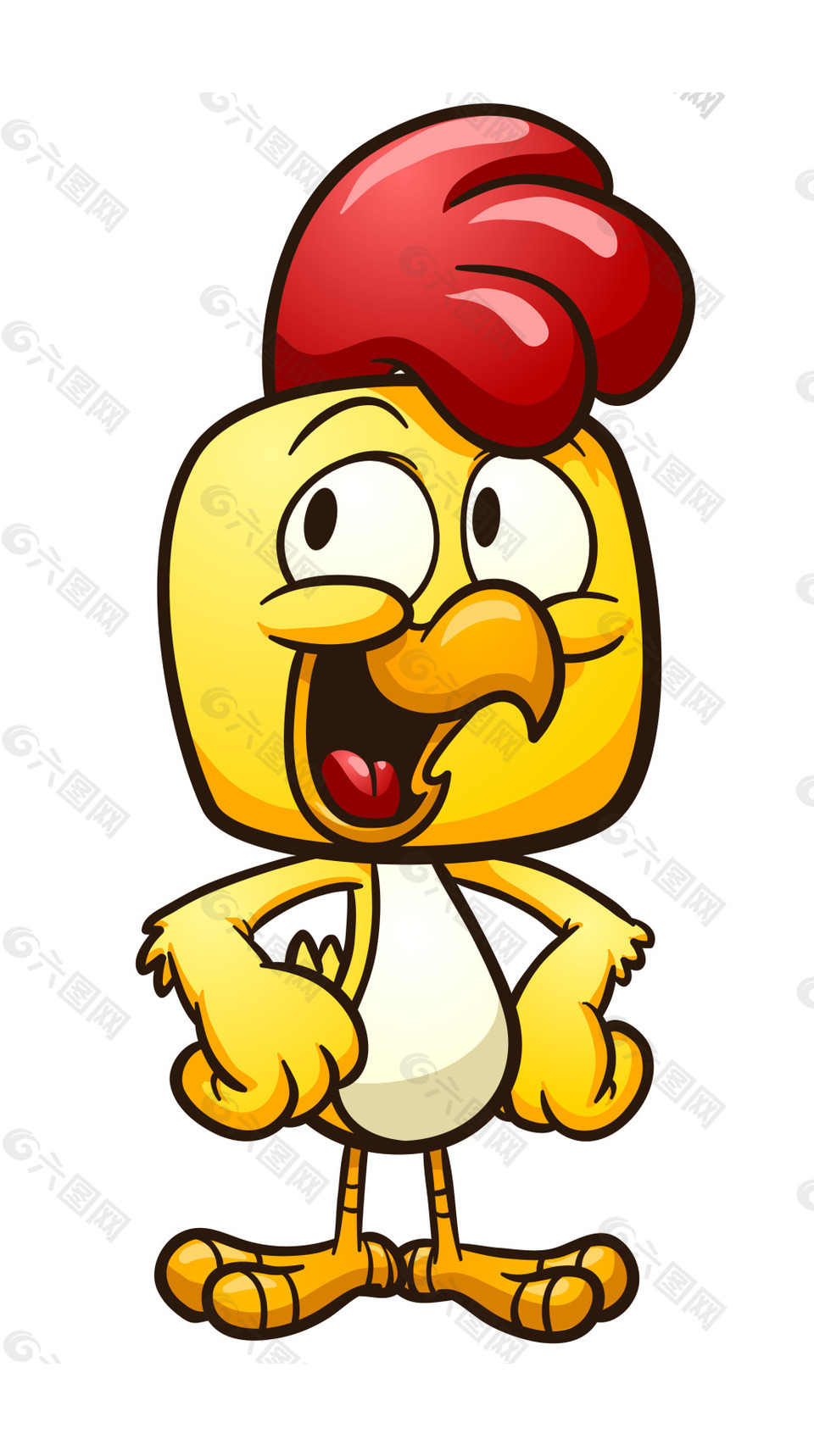 矢量可爱公鸡EPS
