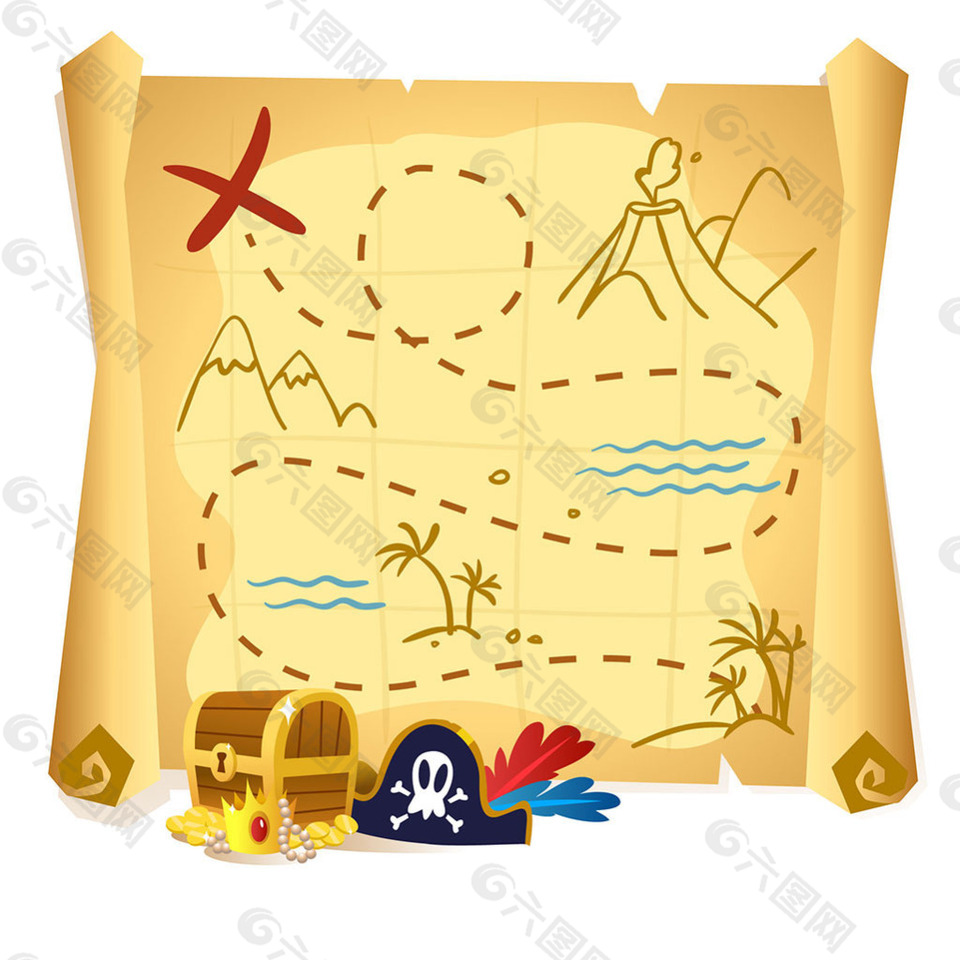 海盗元素宝藏地图背景