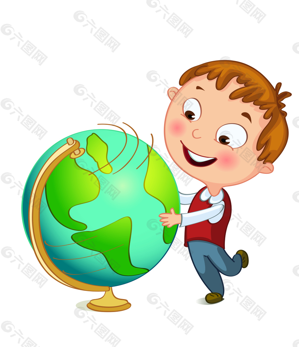 矢量小学生世界仪EPS