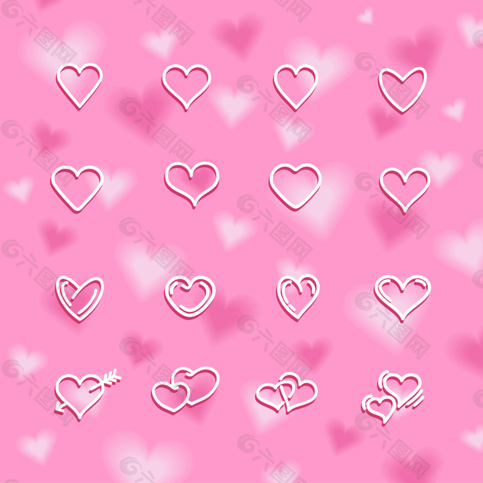 活动节日粉色爱心矢量素材文件图标