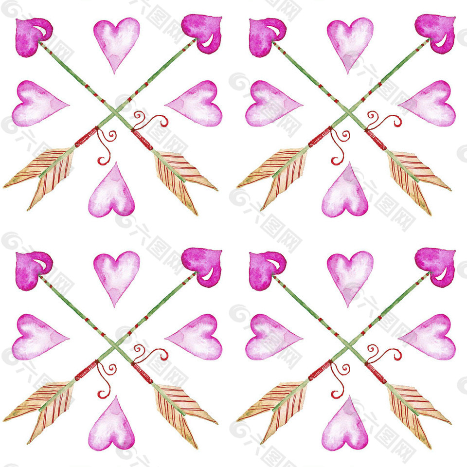 爱心羽箭背景图片背景素材免费下载 图片编号 六图网
