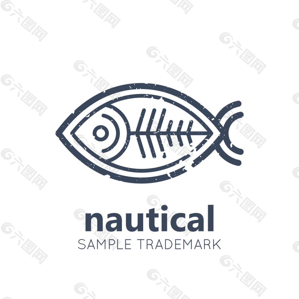 小鱼卡通食物素材图标标签矢量素材