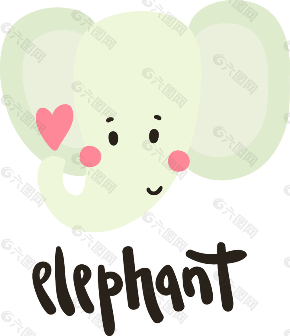 大象卡通动物水果童话小孩子矢量logo