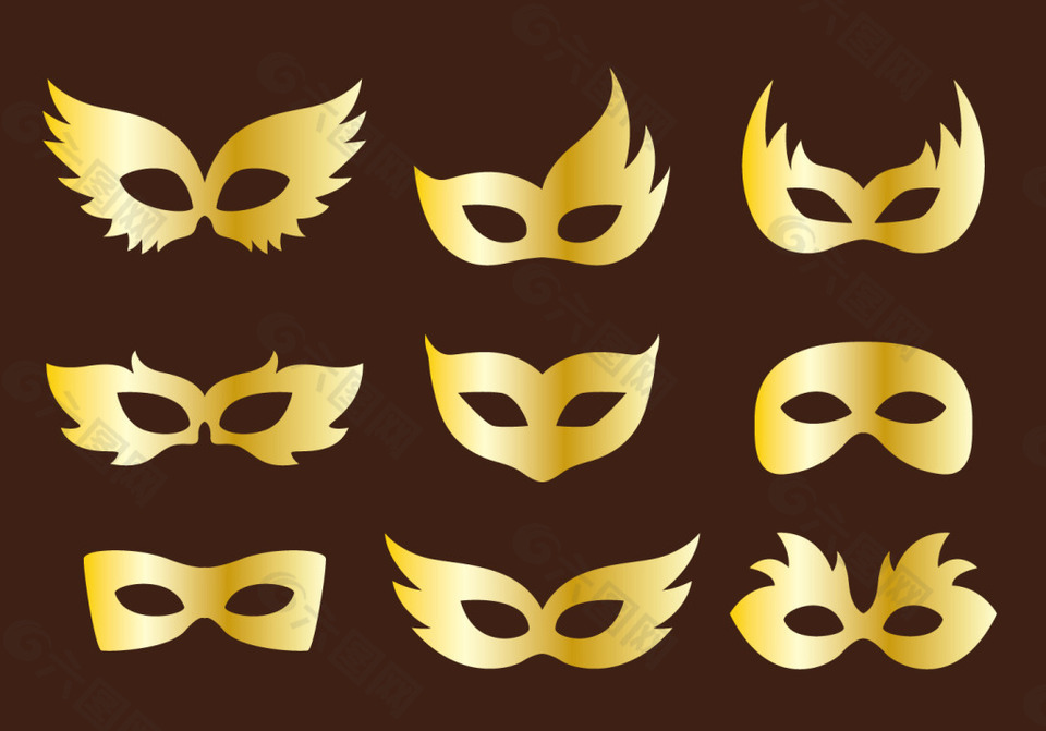 扁平化黄金面具图标