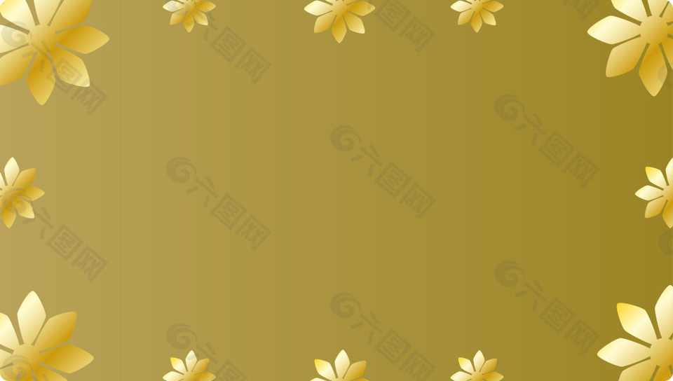 金色花朵质感背景