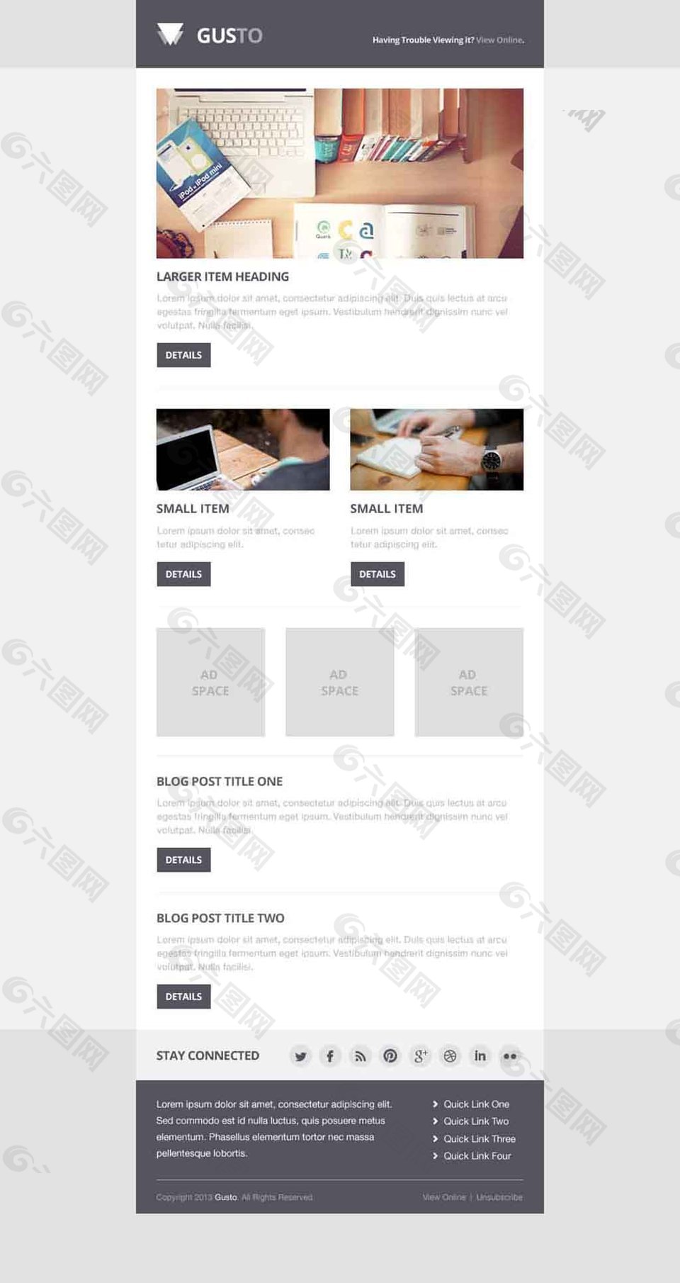 黑白商务公司网站UI设计模版