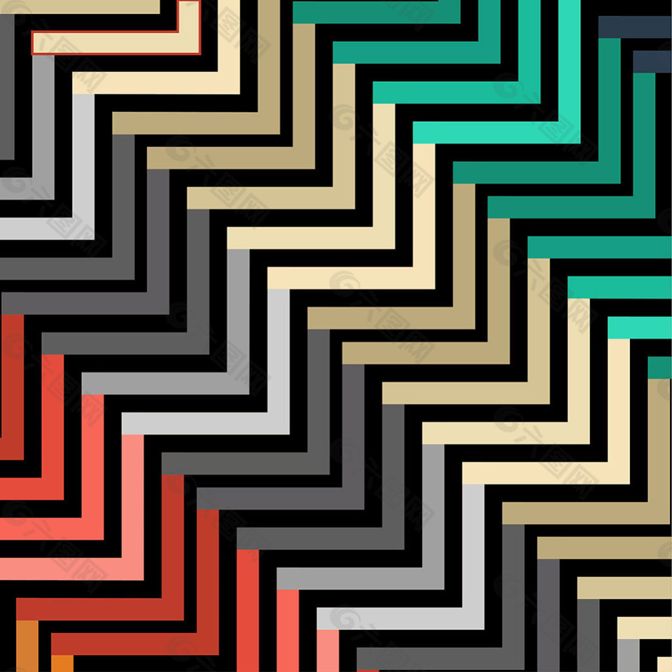 抽象彩色的几何折线图案背景