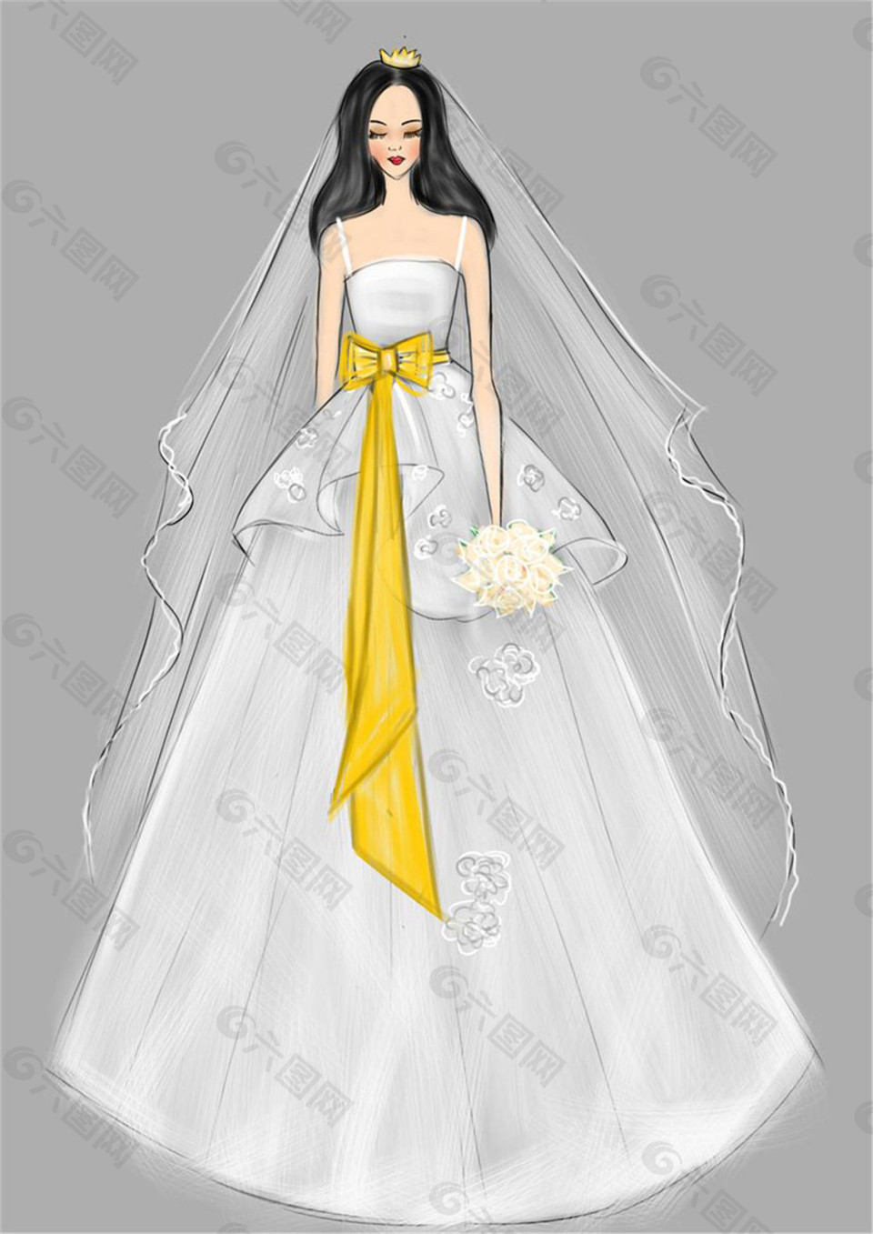 婚纱设计图简单图片