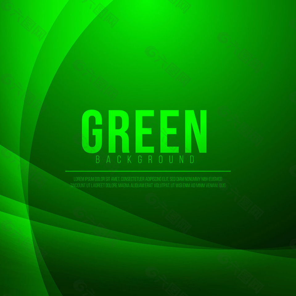 波浪形状的绿色抽象背景