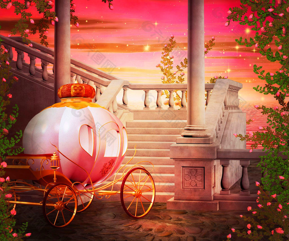 卡通南瓜车图片