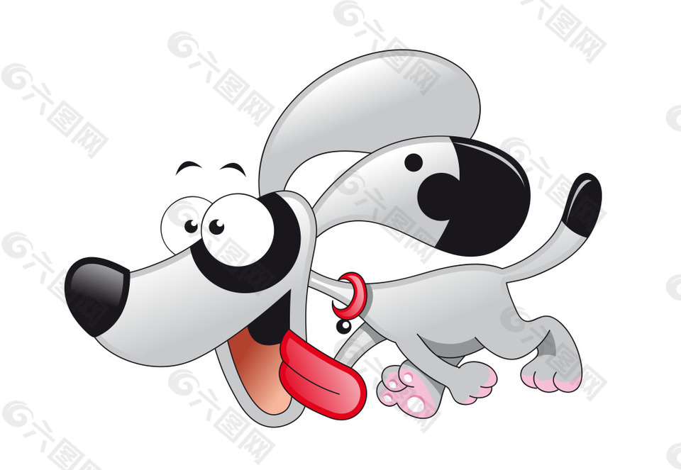 矢量调皮小白狗EPS