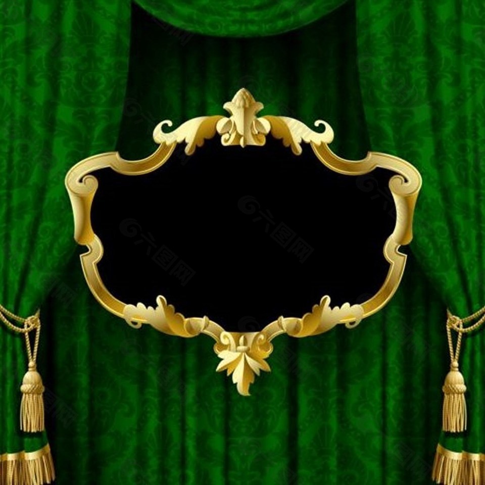 绿色布帘背景素材