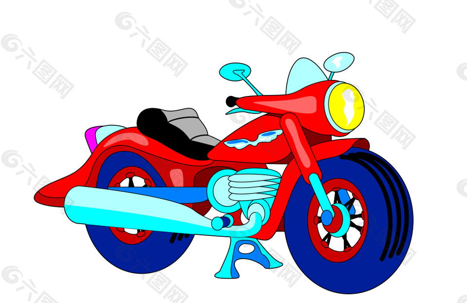 卡通可爱摩托车EPS