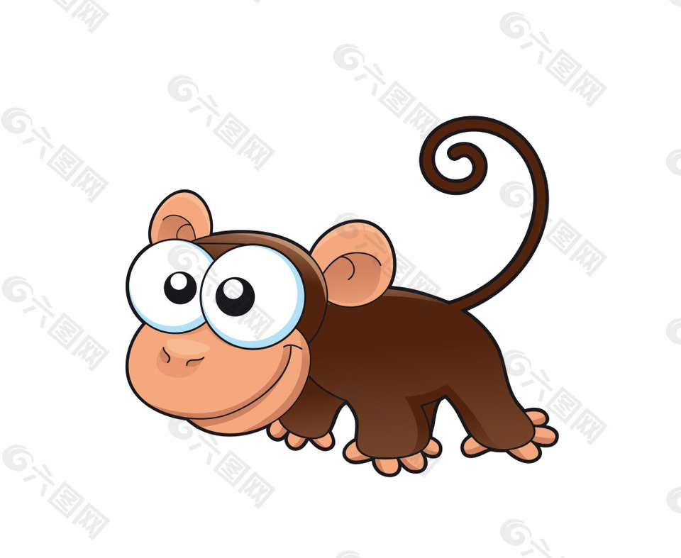 卡通矢量小动物猴子EPS