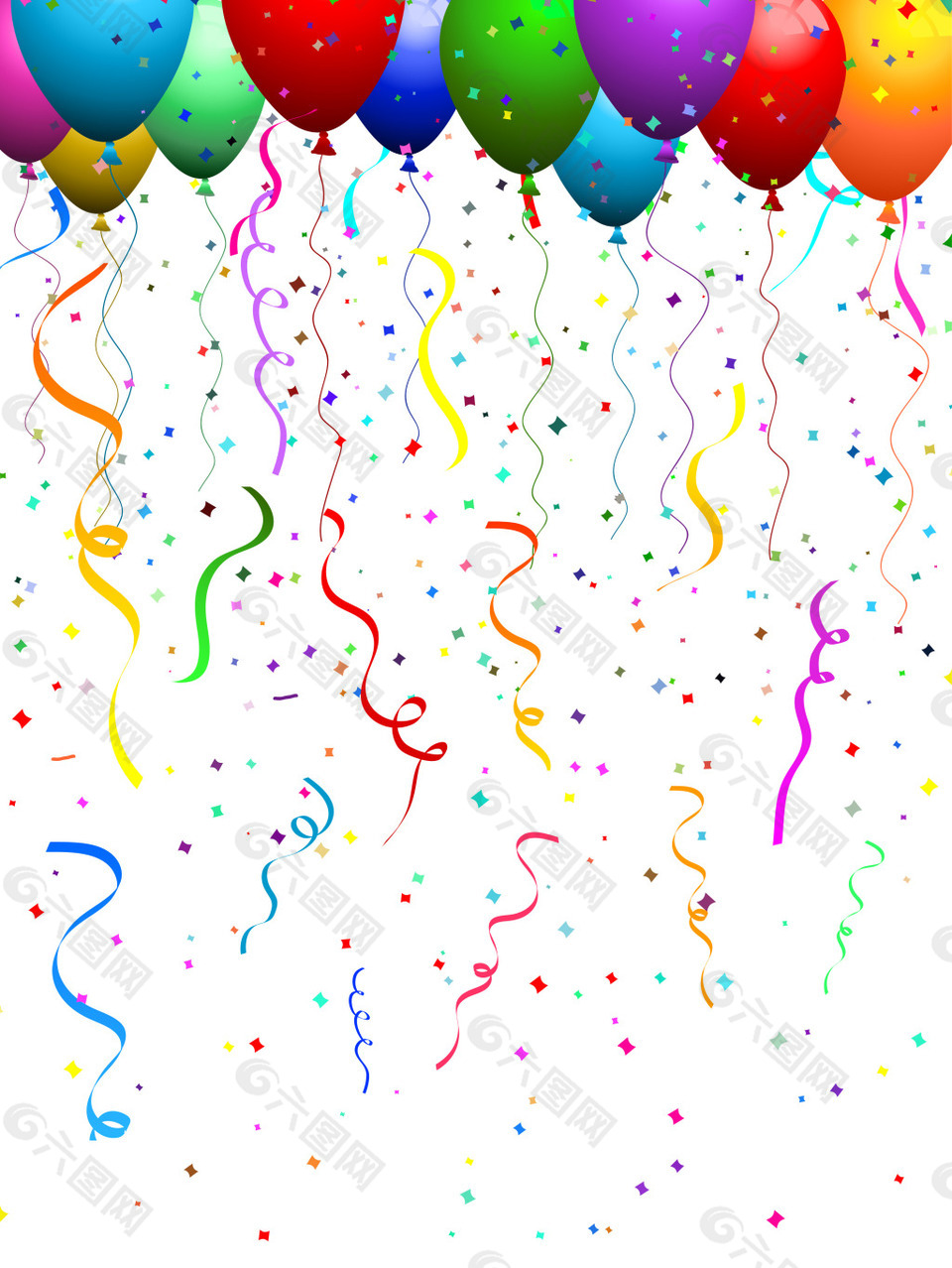 生日气球彩带背景