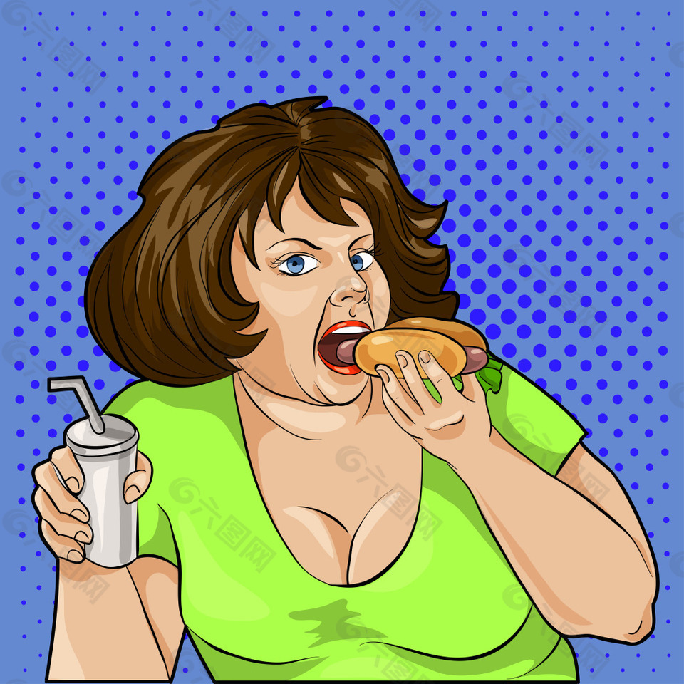 女胖子吃东西图片搞笑图片