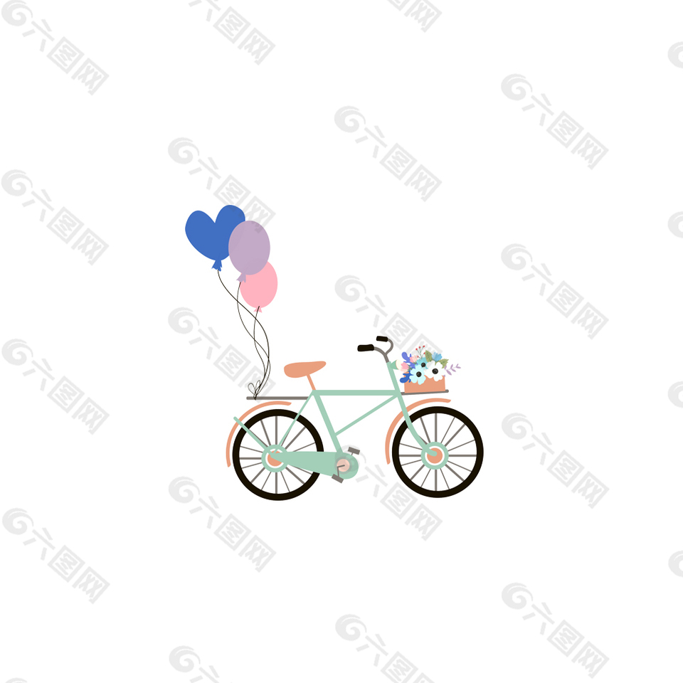 卡通文艺自行车气球