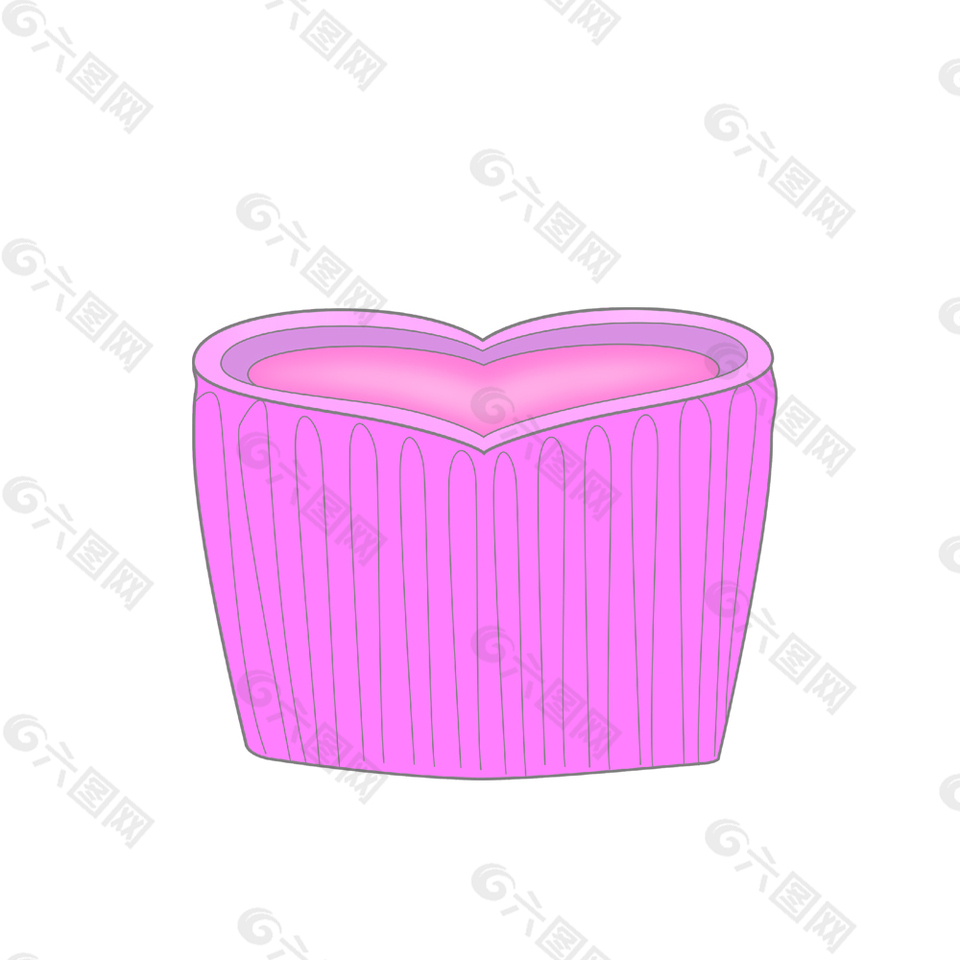 紫色心形木桶
