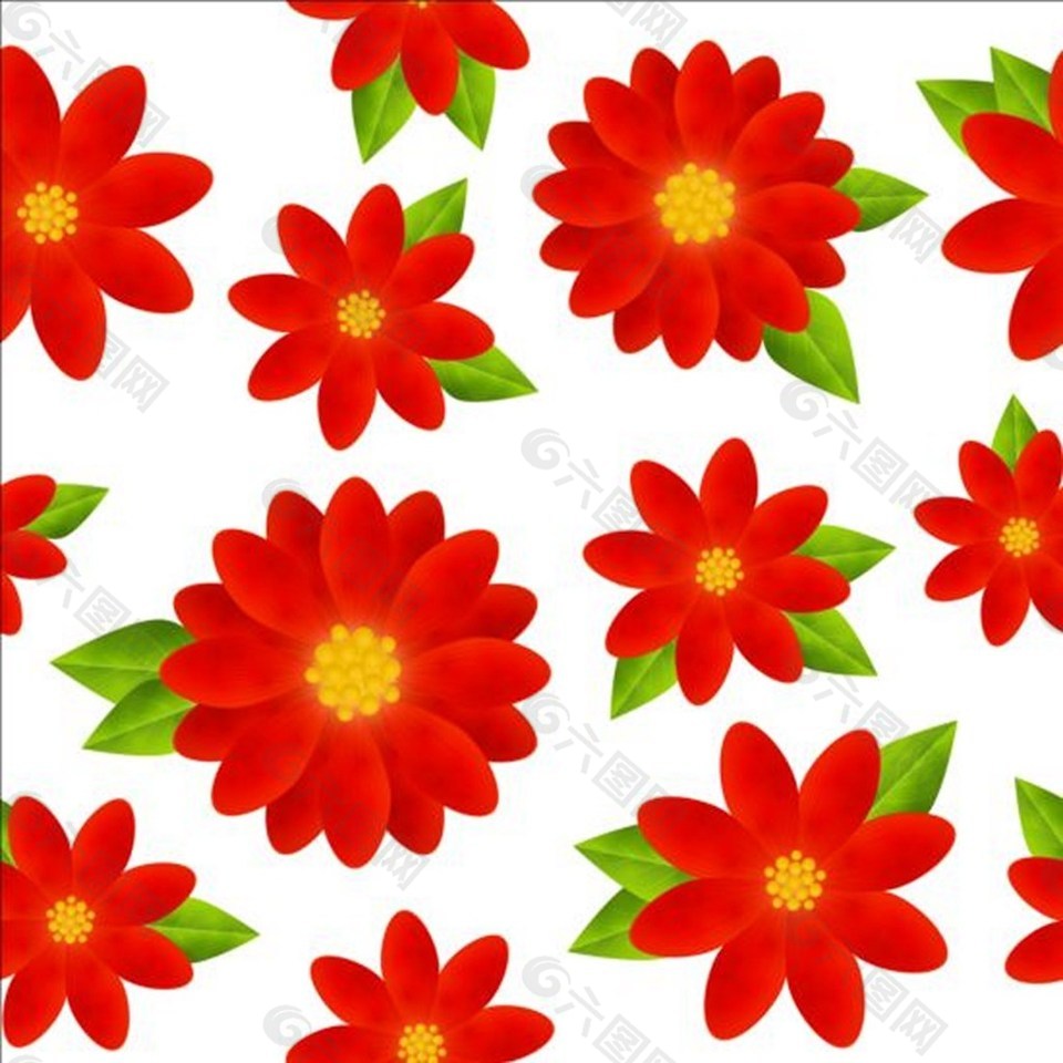 红色花朵背景素材
