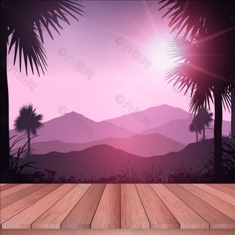 紫色风景背景
