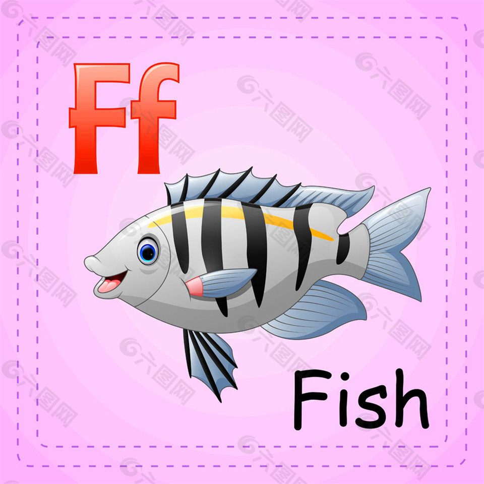条纹鱼英语单词图片