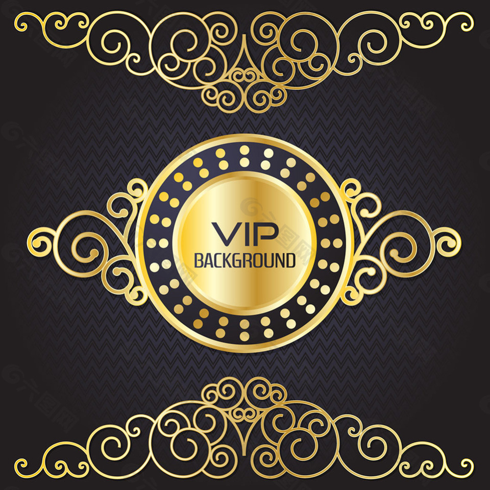 金色装饰花纹vip背景