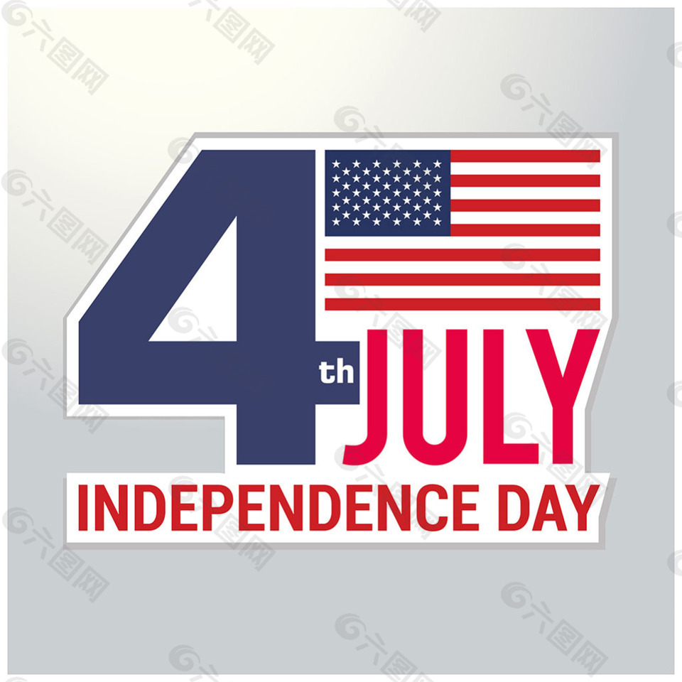 美国独立日星条旗元素排版设计