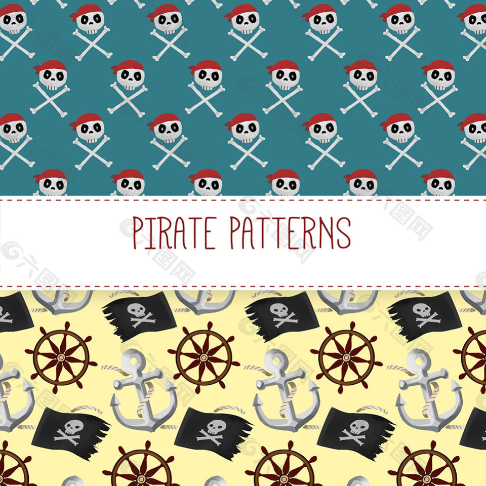 传统海盗元素装饰图案背景