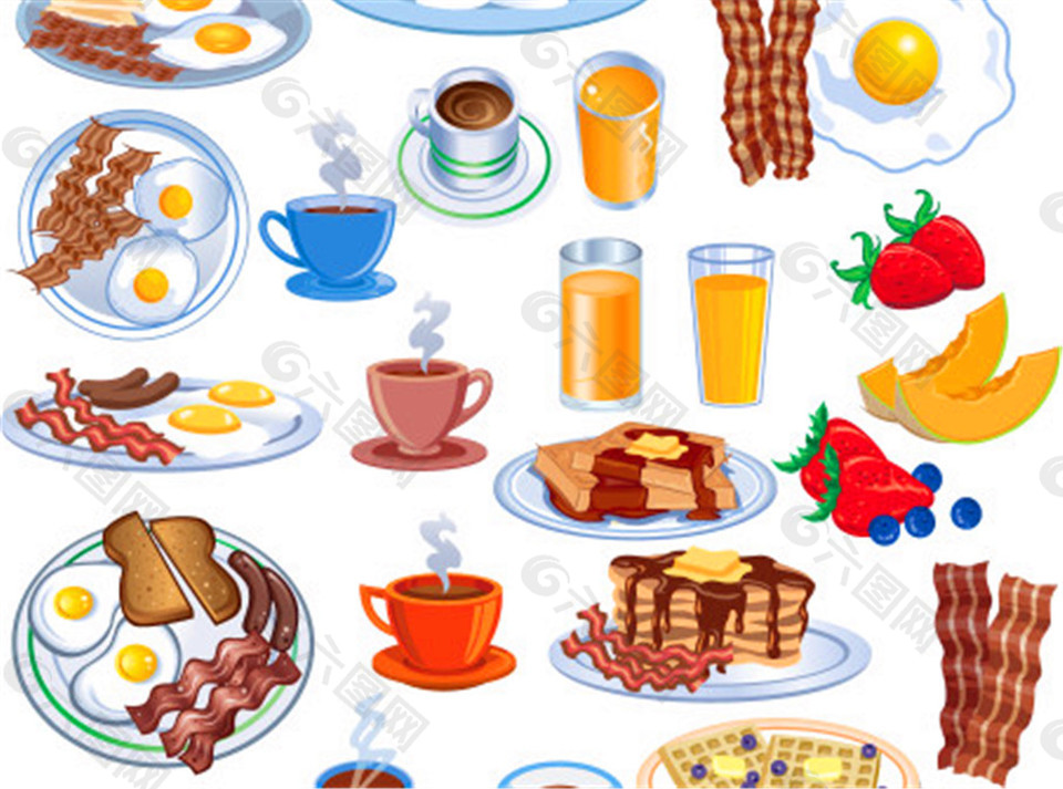 早餐食品的图标（2）