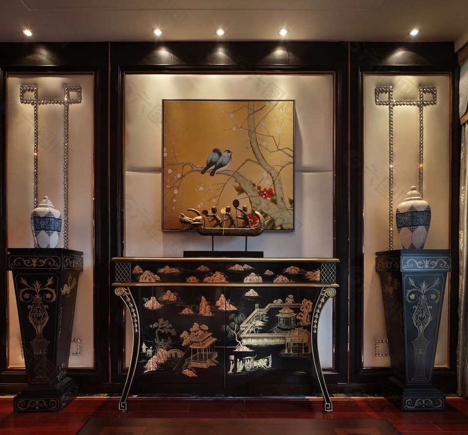 欧式复古桌子家装效果图