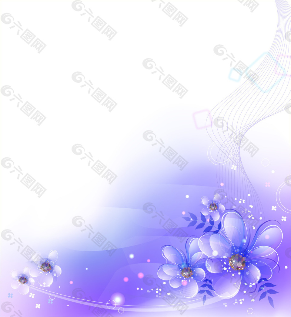 梦幻紫色花朵背景