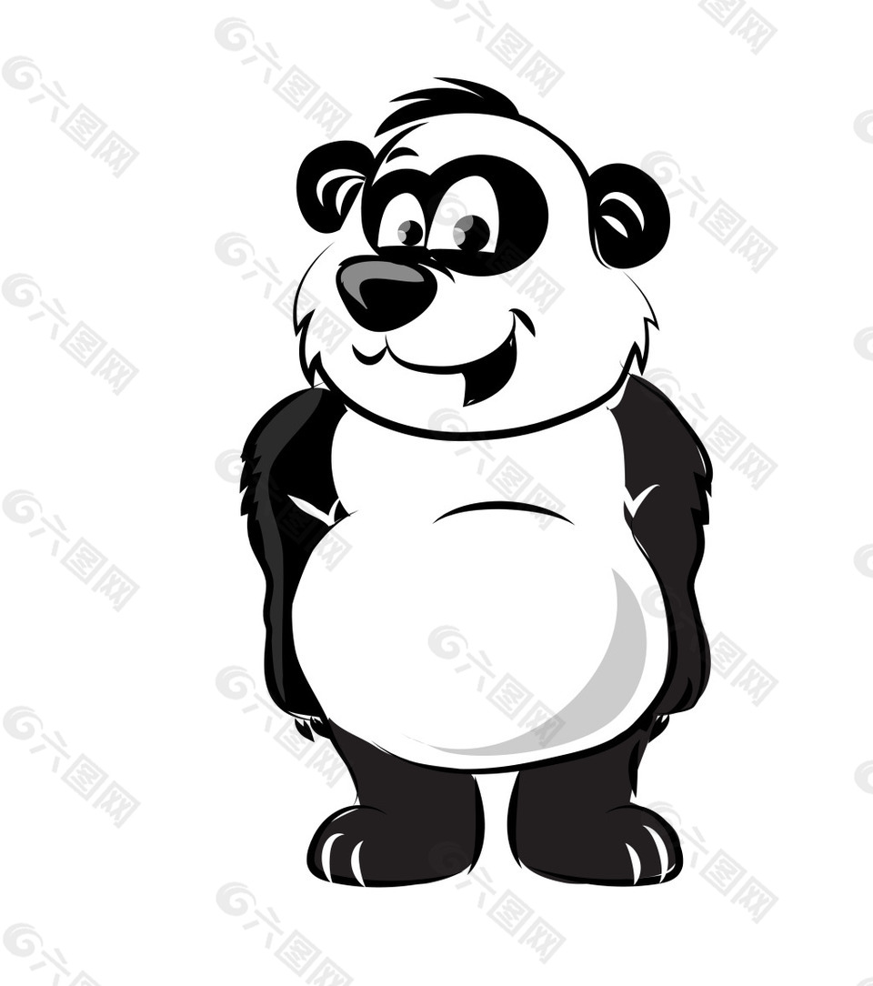 卡通矢量熊猫EPS