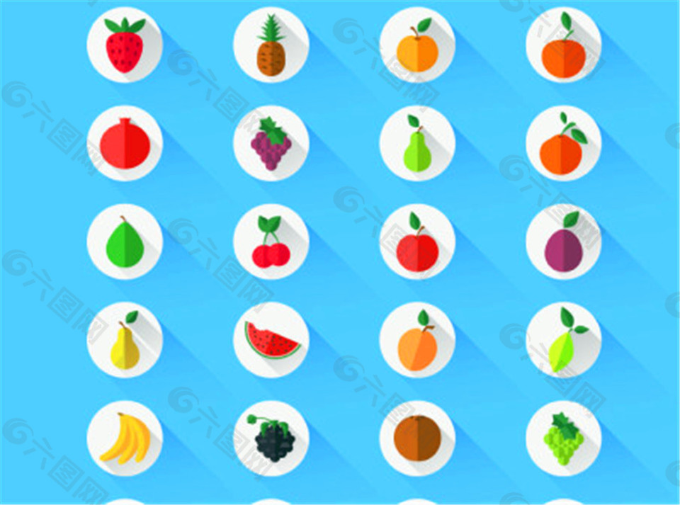 24水果图标矢量素材