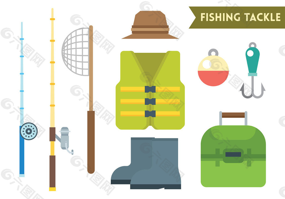 矢量渔具图标