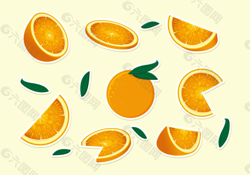 手绘橙子橘子