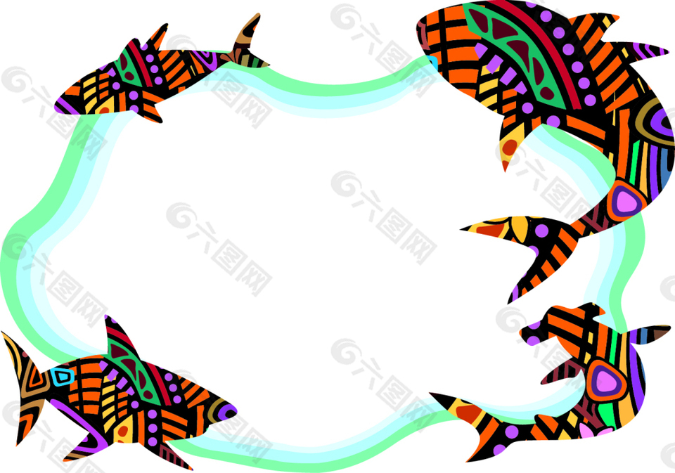 矢量鱼类元素设计