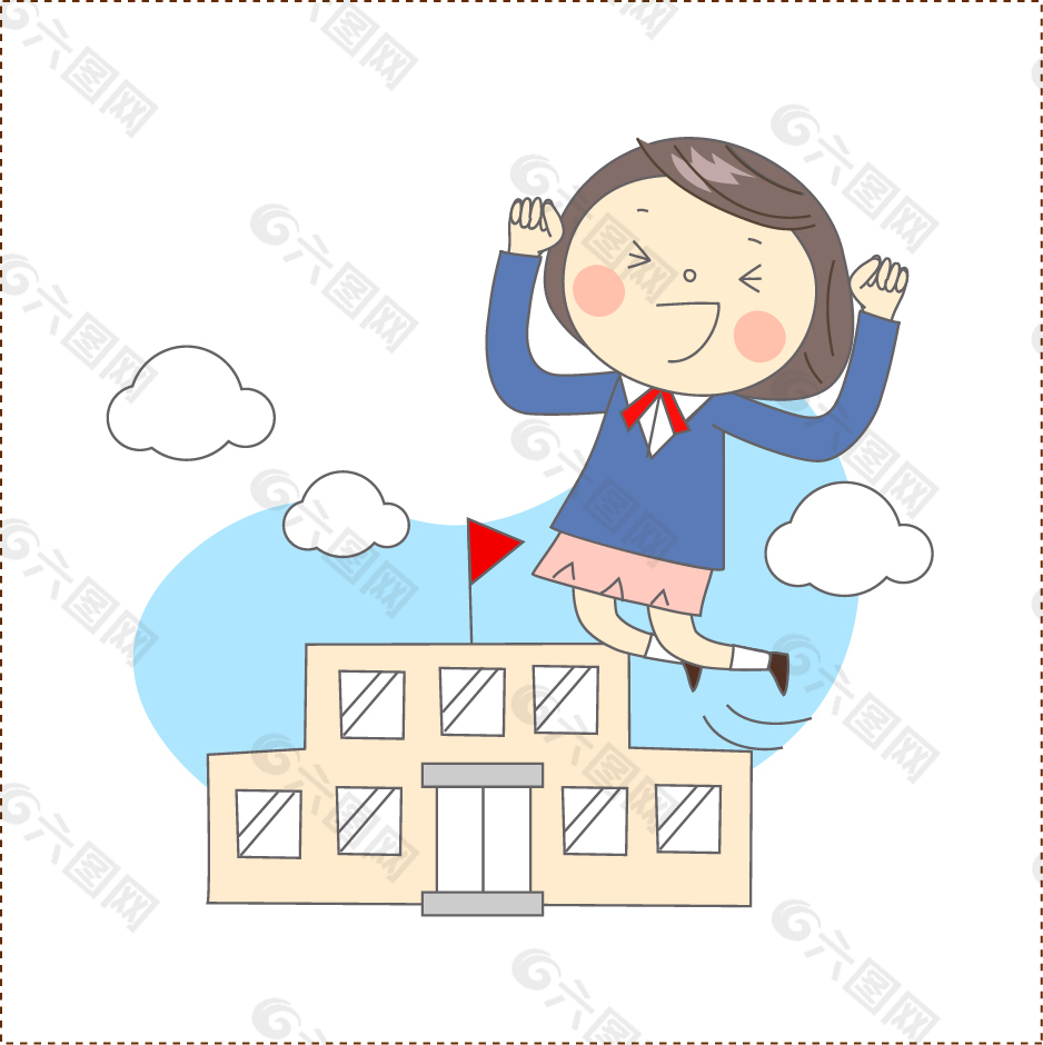 卡通人物学校素材
