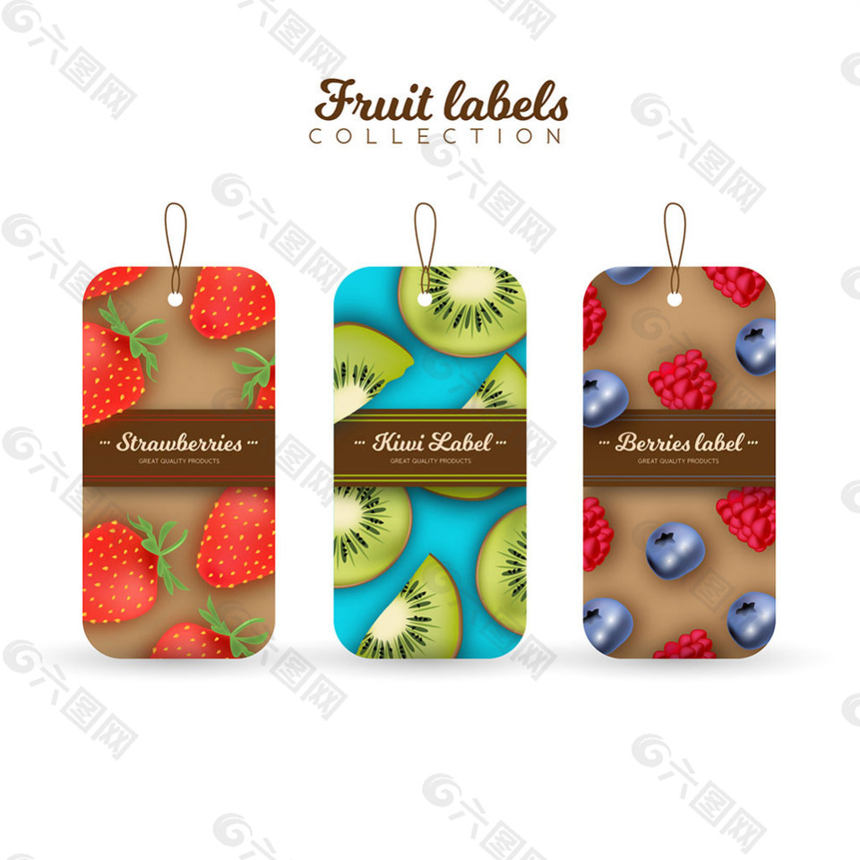 各种水果图案标签卡片