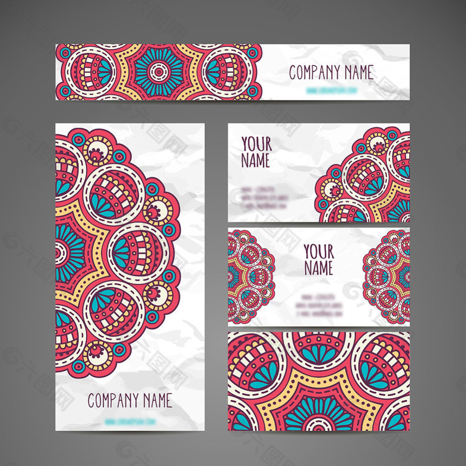 漂亮彩色曼陀罗花纹背景