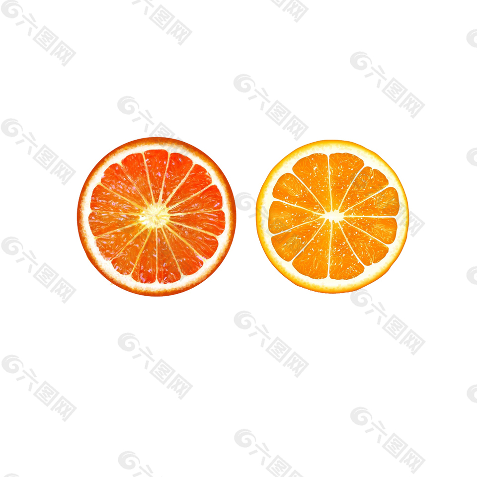 橙色橙子片清新