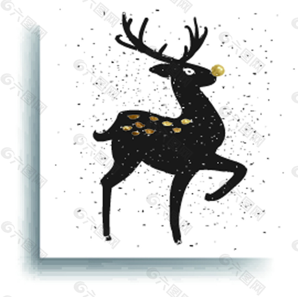 麋鹿卡通圣诞节精美纹理矢量素材