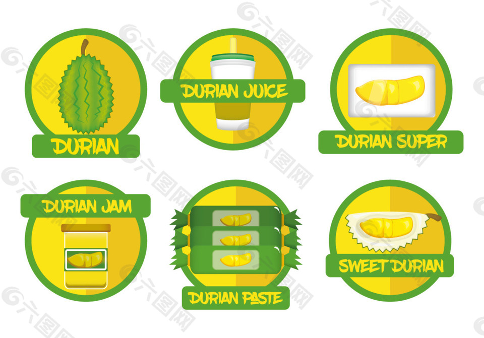 绿色榴莲水果图标