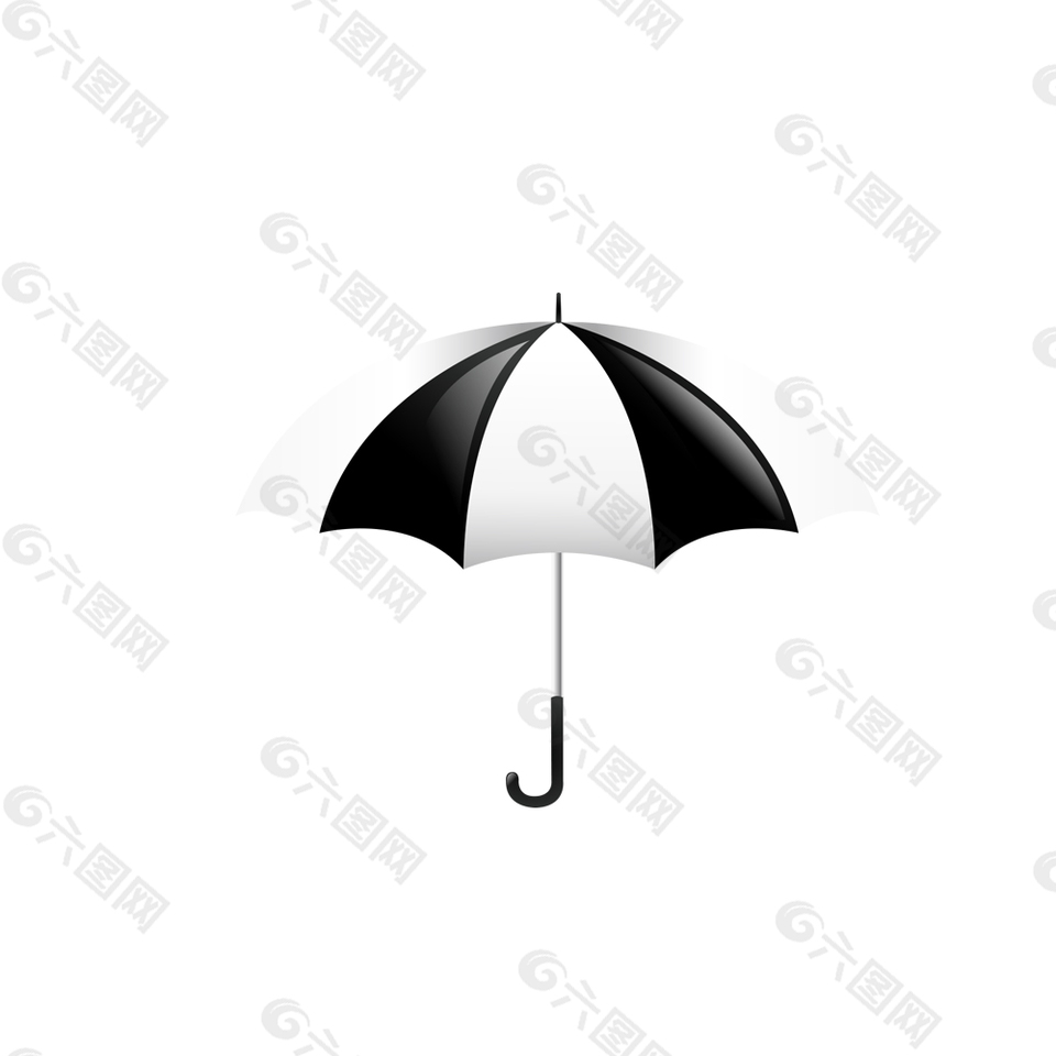 黑白条雨伞现代
