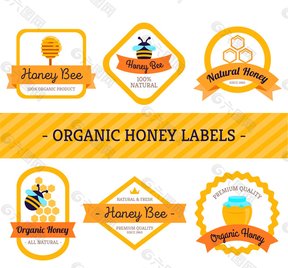 蜂蜜标签 样板图片