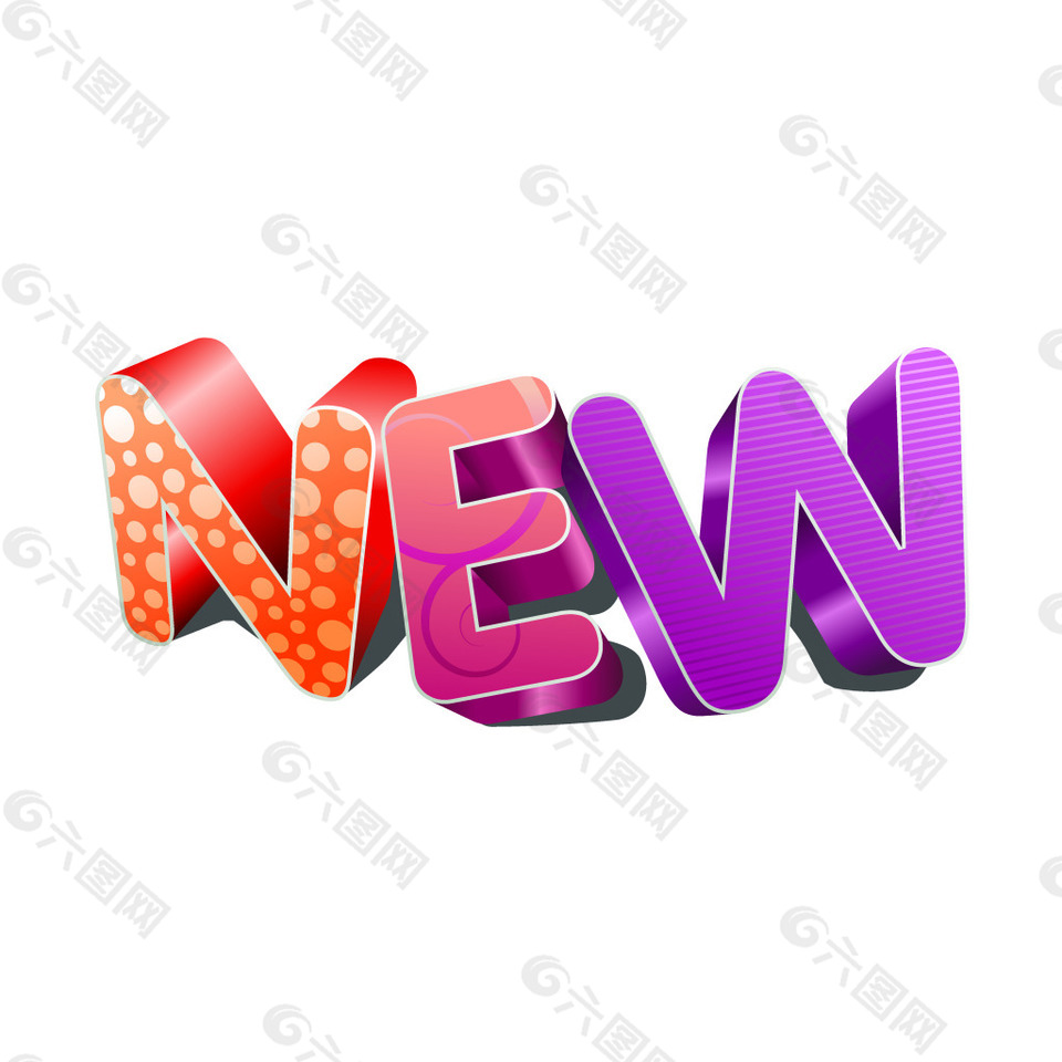 彩色英文字体元素