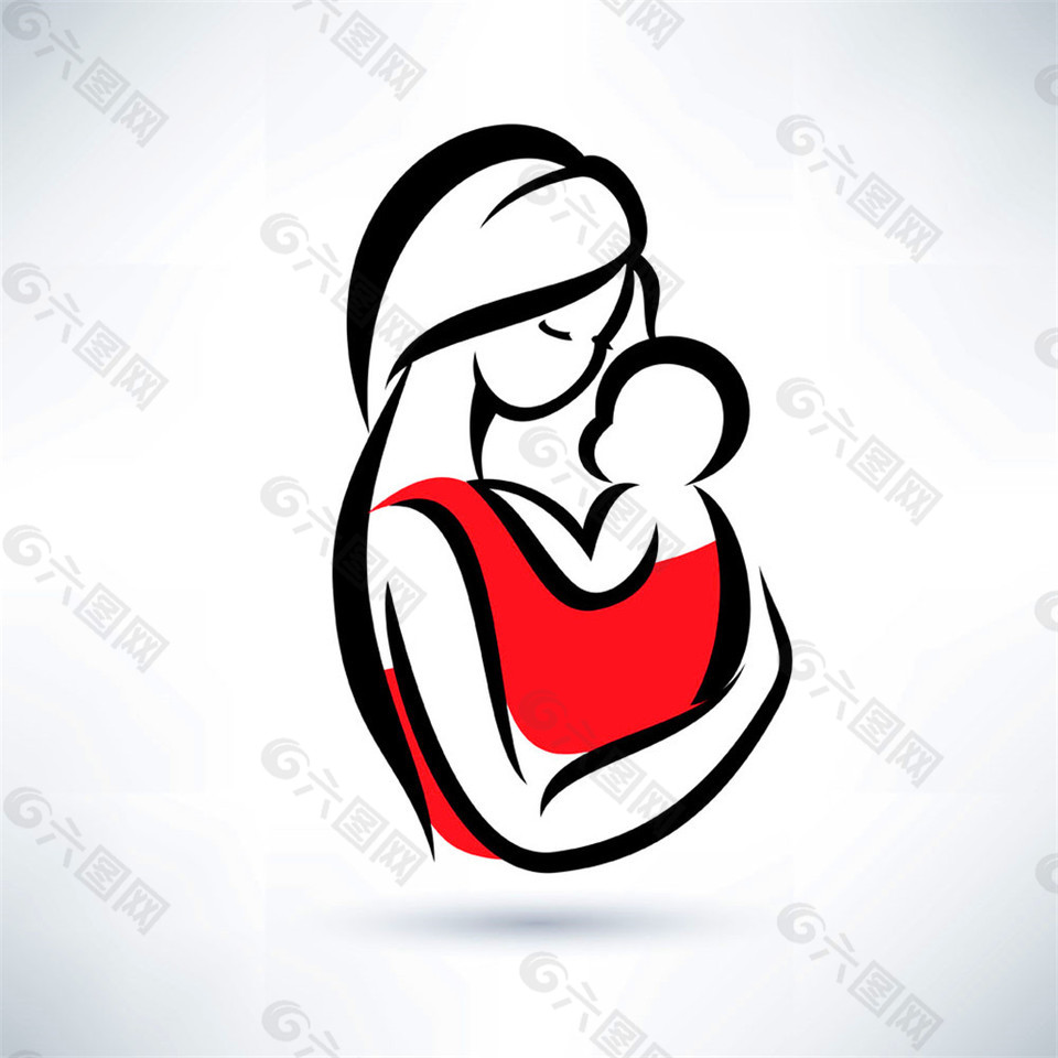 红色母婴标志图片