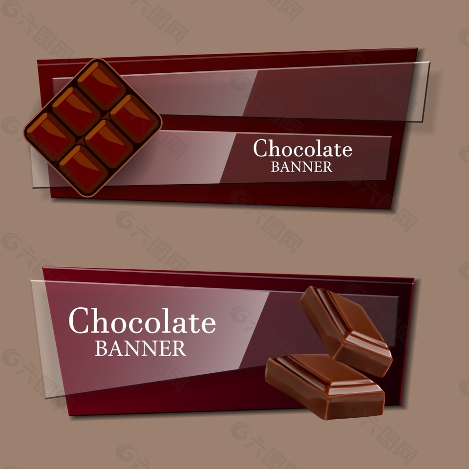 矢量巧克力横幅素材