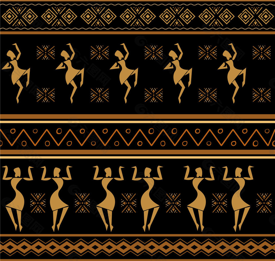 复古非洲花纹背景